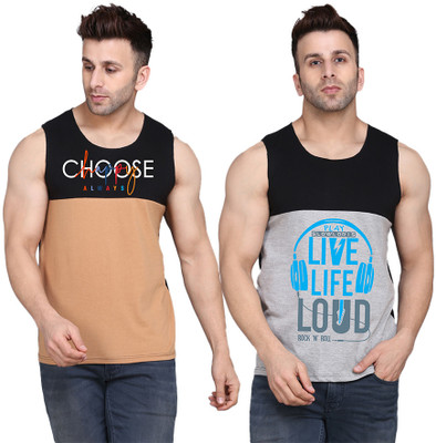 TEEFOX Printed Men Scoop Neck Multicolor T-Shirt
