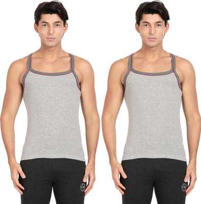 Pepe Jeans Pack Of 2 Regular Fit Grey Solid Cotton Rich Racer Back Vest For Rs. 299 @ 70 %