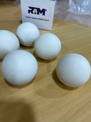 RTM Rubber Ball Food Grade 60mm(White, Pack of 2)