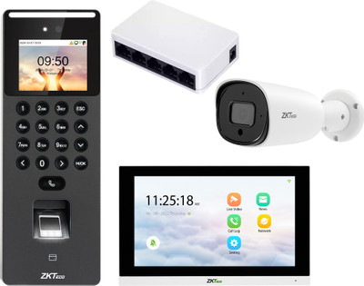 ZKTeco F09 video Intercom System with VT07-B01 7 inch screen Video Door Phone(Wired Both Way)