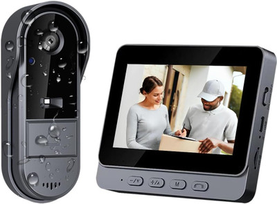 DRUMSTONE Wireless Video Doorbell with 4.3” HD Screen, 170° Wide-Angle Camera Video Door Phone(Wireless Both Way)