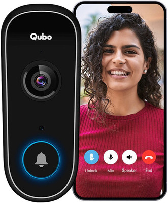 Qubo WiFi Door Bell Pro by HERO GROUP 3MP 1296p Instant Phone Visitor Video Door Phone(Wireless Single Way)