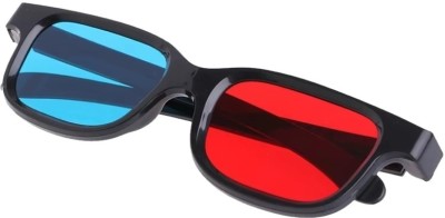 TS RED-BLUE Anaglyph 3D Video Glasses (4piece)for Movies-Magazine-comics book 3D Video Glasses(RED-BLUE -CYAN BLACK FRAMED)