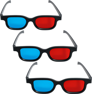 TRONICS INDIA Anaglyph Red Cyan 3D Glass RC-03-3pcs Video Glasses(Multicolor)