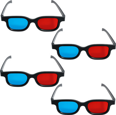 TRONICS INDIA Anaglyph Red Cyan 3D Glass RC-03-4pcs Video Glasses(MULTICOLOR WITH FREE 3D BOOKLET)