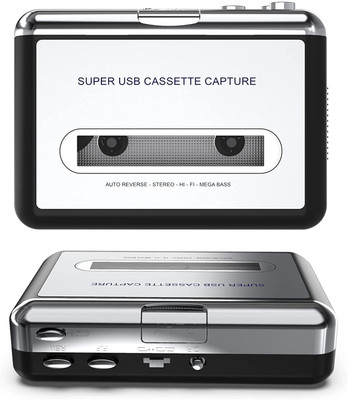Etzin USB Cassette Player MP3 Portable USB 2.0 Handheld Tape to PC Super USB Cassette MP3 Player(Black, 0 Display)