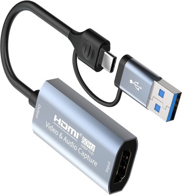 Etzin HDMI Adapter 0.05 m Video Capture Card, USB3.0 HDMI to USB C Audio Capture Card,(Compatible with Blackberry, Linux, Windows, IOS, Android, Grey, One Cable)