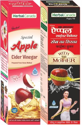 HARC Herbal Canada Apple Cider Vinegar(500ml) + Apple Cider with Mother(500ml) | Healthy Combo Pack Vinegar(2 x 500 ml)