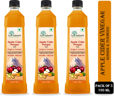 La Natures Apple Cider Vinegar With Ginger and Turmeric Mother Vinegar 250 ml x 3- 750ml Vinegar(3 x 250 ml)