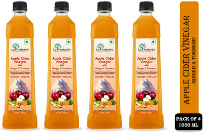 La Natures Apple Cider Vinegar With Ginger and Turmeric Mother Vinegar 250 ml x 4- 1000ml Vinegar(4 x 250 ml)