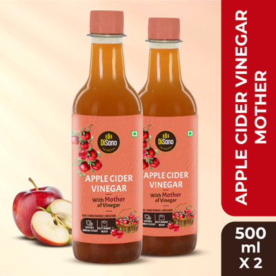 DiSano Apple Cider Vinegar With Mother Vinegar 500ml Each (Pack of 2) Vinegar(2 x 500 ml)