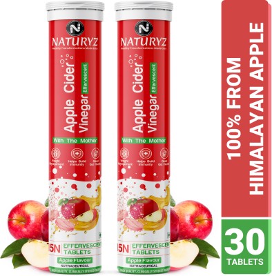 NATURYZ Apple Cider Vinegar Tablets for Weight Loss | Detox | Immunity with Mother Vinegar(2 x 15 No)