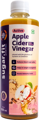 SUGARFIT Active Apple Cider Vinegar|Infused with Turmeric & Cinnamon to Boost Immunity Vinegar(500 ml)