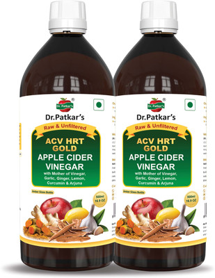 Dr. Patkar's HRT GOLD Health Shot | Immunity,Heart & Gut Support | Raw & Unfiltered Vinegar Vinegar(2 x 500 ml)