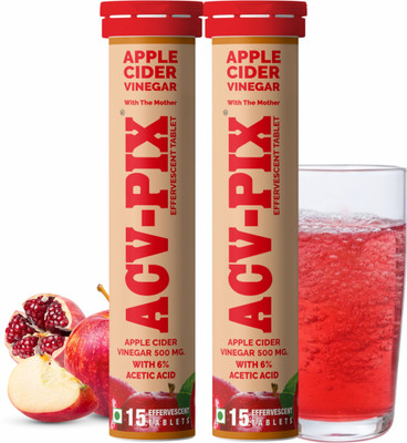 acv-pix PPLE CIDER VINEGAR EFFERVESCENT TABLET WITH MOTHER,VIT B6 & B12 Vinegar(2 x 15 No)