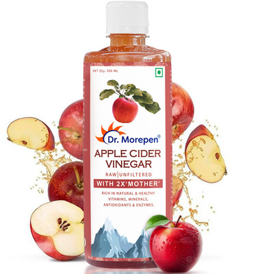 Dr. Morepen Apple Cider Vinegar With 2x Mother Raw & Unfiltered Rich in Natural and Healthy Vitamins and Multivitamins for Skin, Hair and Weight Loss Vinegar(500 ml)