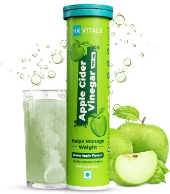 HEALTHKART HK VITALS Apple Cider Vinegar 750 mg Effervescent Tablets, Green Apple(15 Tablets)