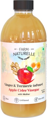 Farm Naturelle Apple Cider Vinegar with Mother and Infused Ginger & Turmeric (500 ml) Vinegar(500 ml)