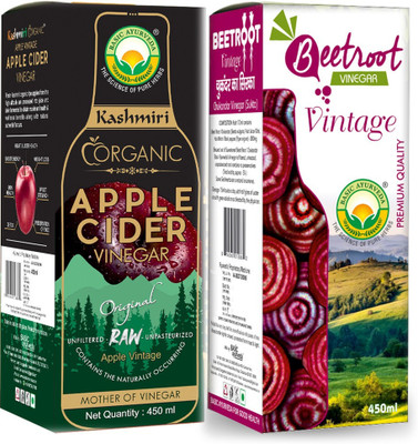 Basic Ayurveda Kashmiri Organic Apple Cider Vinegar 450ml With Beet Root Chukandar Sirka 450ml Vinegar(2 x 450 ml)