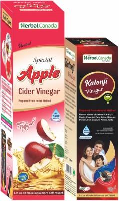 HARC Herbal Canada Apple Cider Vinegar(1 Ltr) + Kalonji Vinegar(500ml) | Sirka | Healthy Combo Pack Vinegar(2 x 750 ml)