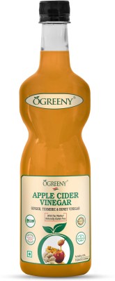 OGREENY Apple Cider Vinegar With Mother and Blend of Giinger Garlic and Turmuric Raw, Unfiltered & Undiluted Vinegar(750 ml)