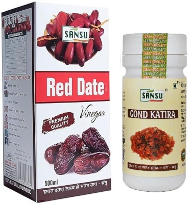 SANSU HEALTH CARE Red Date Vinegar for weight loss 500ml With Gond Katira 100g Vinegar(500 ml)