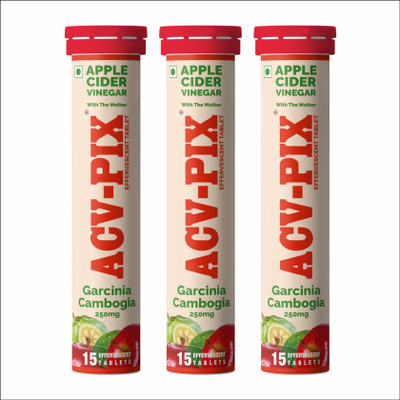 acv-pix GARCINIA CAMBOGIA EFFERVESCENT TABLET WEIGHT LOSS, APPLE CIDER Vinegar Vinegar(3 x 15 No)