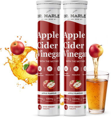 DR. HARLE Apple Cider Vinegar for Weight Loss Tablet, ACV Tablets with Mother Effervescent Vinegar(2 x 20 No)