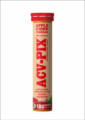 acv-pix APPLE CIDER VINEGAR EFFERVESCENT TABLET, WITH MOTHER VITAMIN B6 & B12 Vinegar(15 No)