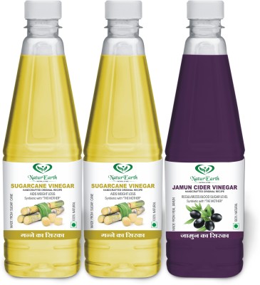 NaturEarth Suger cane 2,Jamun Vinegar with Mother Vinegar(600x3) Vinegar(3 x 600 ml)