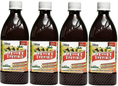 Sansu Sugarcane Vinegar - ganna sirka - Help in weight management, Raw, Unfiltered Vinegar(4 x 500 ml)