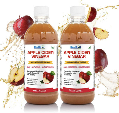 HealthVit Apple Cider 500ml Pack of 2 Vinegar(2 x 500 ml)