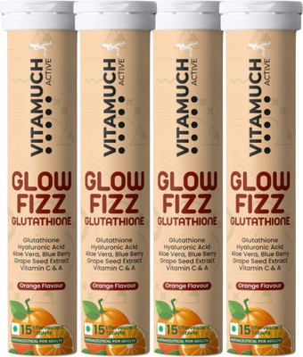 VITAMUCH Glowfizz Glutathione Effervescent Tablets for Youthful, Spotless & Glowing Skin(4 x 15 Tablets)