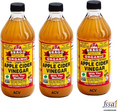 ACV Brags Raw Unfiltered Apple Cider Vinegar(3 x 473 ml)