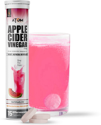 AS-IT-IS Nutrition ATOM Apple Cider Vinegar Effervescent Tablet with Mother, Vit. B6, B12 Vinegar(15 No)