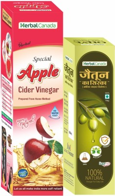 HARC Herbal Canada Apple Cider Vinegar (1 Ltr) + Olive Vinegar (500ml) | Sirka | Healthy Combo Pack Vinegar(2 x 750 ml)