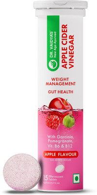 DR. VAIDYA'S Apple Cider Vinegar Effervescent Tablets - With Garcinia, Pomegranate Vinegar(15 No)