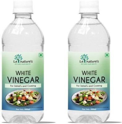 La Natures White Vinegar 500 ml | Best For Salad's and Cooking | 500ml x 2 | Pack of 2 Vinegar(2 x 500 ml)