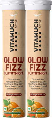 VITAMUCH Glowfizz Glutathione Effervescent Tablets for Youthful, Spotless & Glowing Skin(2 x 15 Tablets)