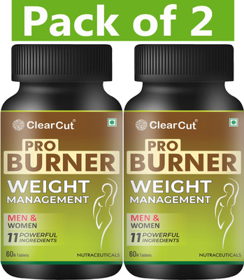 Clearcut Double FAT burner for men women Fast weight loss products Ayurvedic(2 x 60 Tablets)