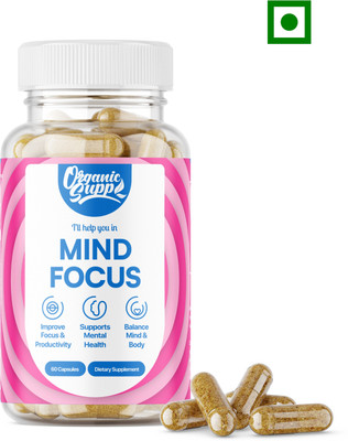 OrganicSupp Mind Focus Brain Supplement, Ayurvedic Formula with Brahmi, Ashwagandha(60 Capsules)
