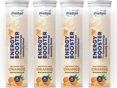 puriteo ENERGY BOOSTER EFFERVESCENT TABLET ORANGE 04(4 x 15 Tablets)
