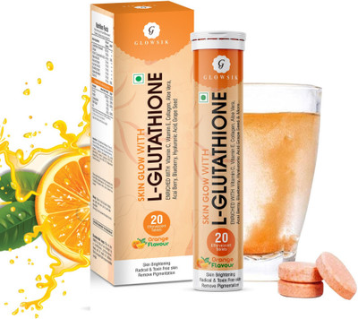 G GLOWSIK Glutathione Skin Glow 20 Effervescent Tablet Healthy Glowing skin with collagen(20 Tablets)