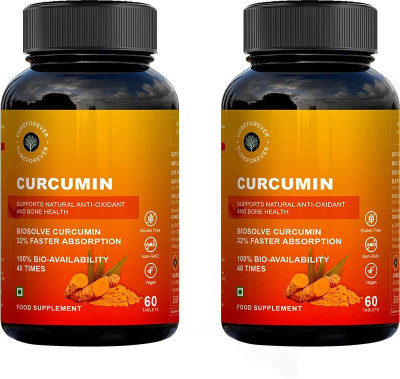 CureForever Curcumin Tablets with Turmeric & BioPerine 910mg for Joint Health Skin Immunity(120 Tablets)