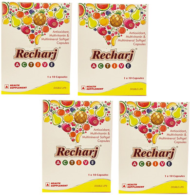 DOUBLE LIPS Recharj Active Antioxidant & Multivitamin Softgel Capsule (4*10)(4 x 10 Capsules)
