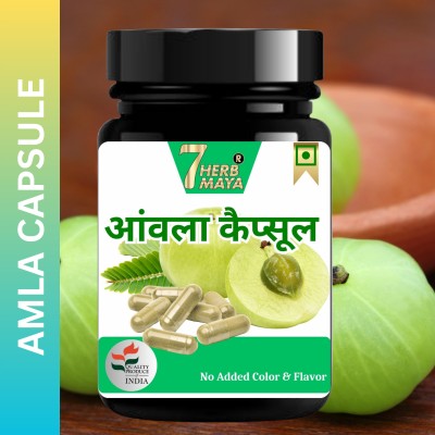 7Herbmaya Natural & Organic Amla Capsule Indian Gooseberry Capsule For Hair and Skin Care(2 x 60 Capsules)
