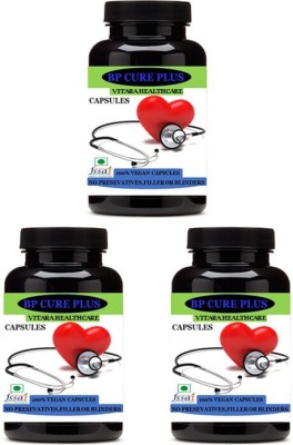 Vitara Healthcare BP Cure Plus Capsule For Blood Pressure Control (Pack Of 3)(3 x 30 No)