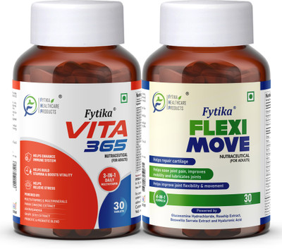 FYTIKA Vita 365 and Flexi Move - 30 Tablets Each, combo pack(2 x 30 Tablets)