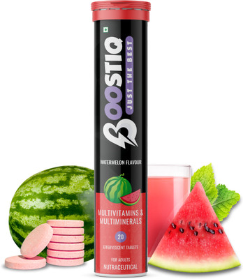 boostiq Immunity Essential Multivitamin, MultiMinerals Effervescent Tablets- Watermelon(20 Tablets)