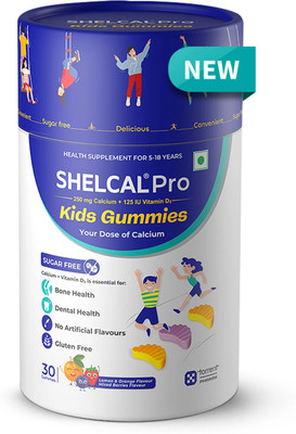 Shelcal Pro Kids Sugar Free Calcium Gummies | Ca & Vit D3 for Bone & Dental Health(30 No)